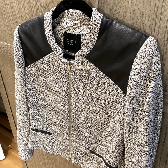 Tweed and Leather Jacket - Picture 2 of 14